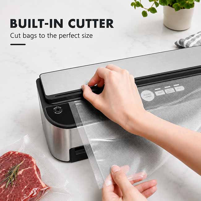 Food Vacuum Sealer machine - with free bags - built in cutter - shop online vacuumsealbags.co.nz