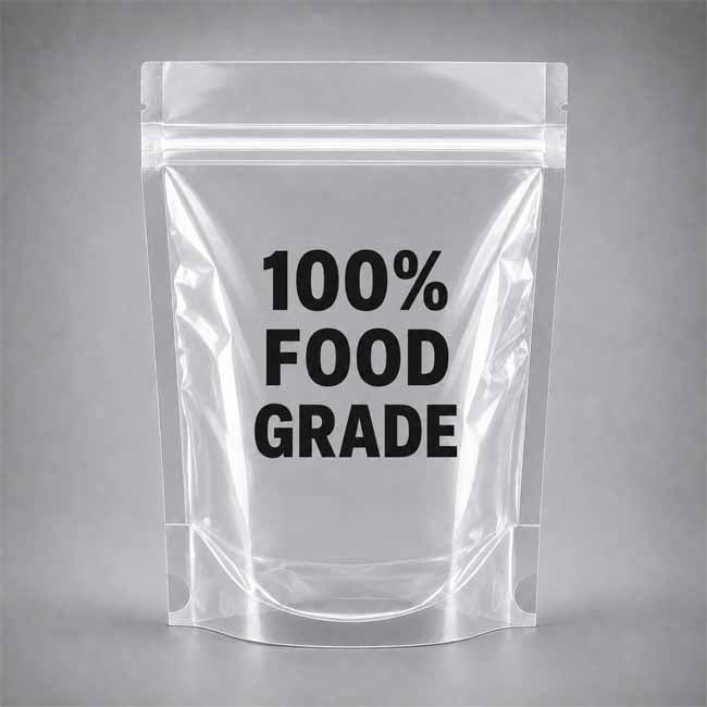 Clear stanup pouch - zip lock standup PE pouch - FOOD GRADE - shop online vacuumsealbags.co.nz