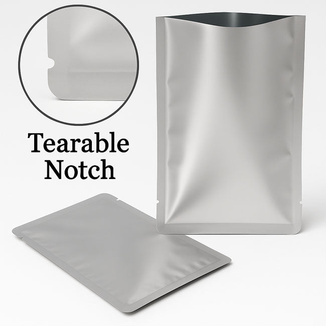 Mylar heat sealable pouch 26cm x 35cm (260mm x 350mm), large flat food grade storage bag with tearable notch – VacuumSealBags.co.nz