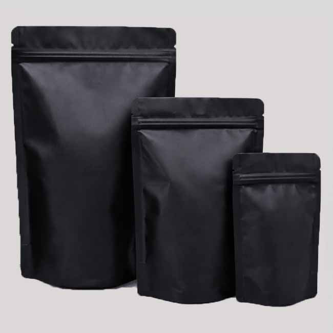 Aluminized Standup Pouch Zip Lock Black - Shop online fast delivery nz Vacuumsealbags.co.nz