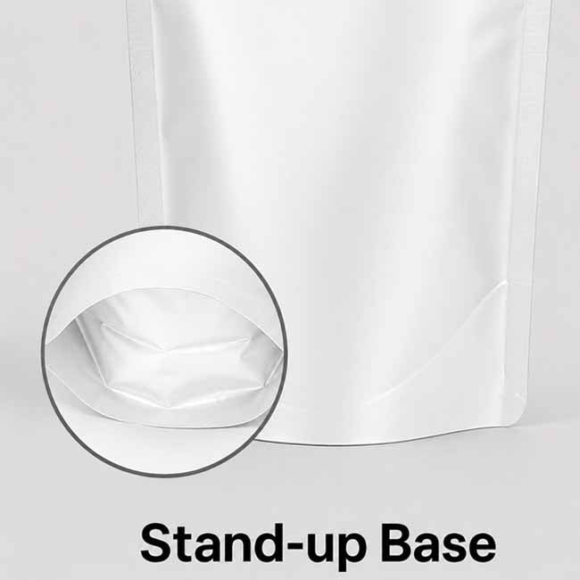 White Aluminized Zip Lock Bag - Standup Base - shop online vacuumsealbags.co.nz